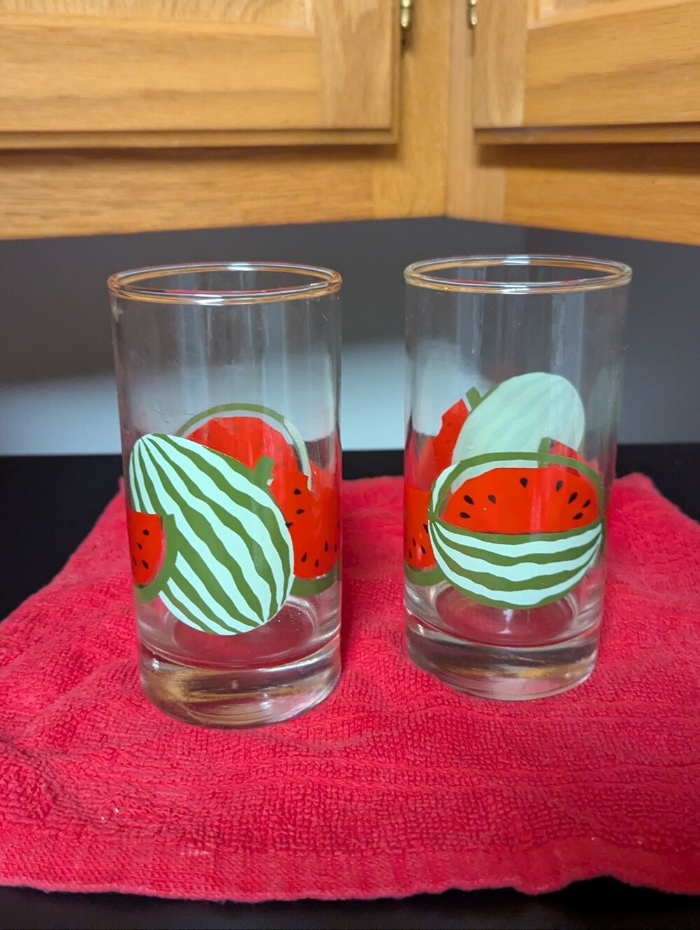 2 Watermelon Glasses
